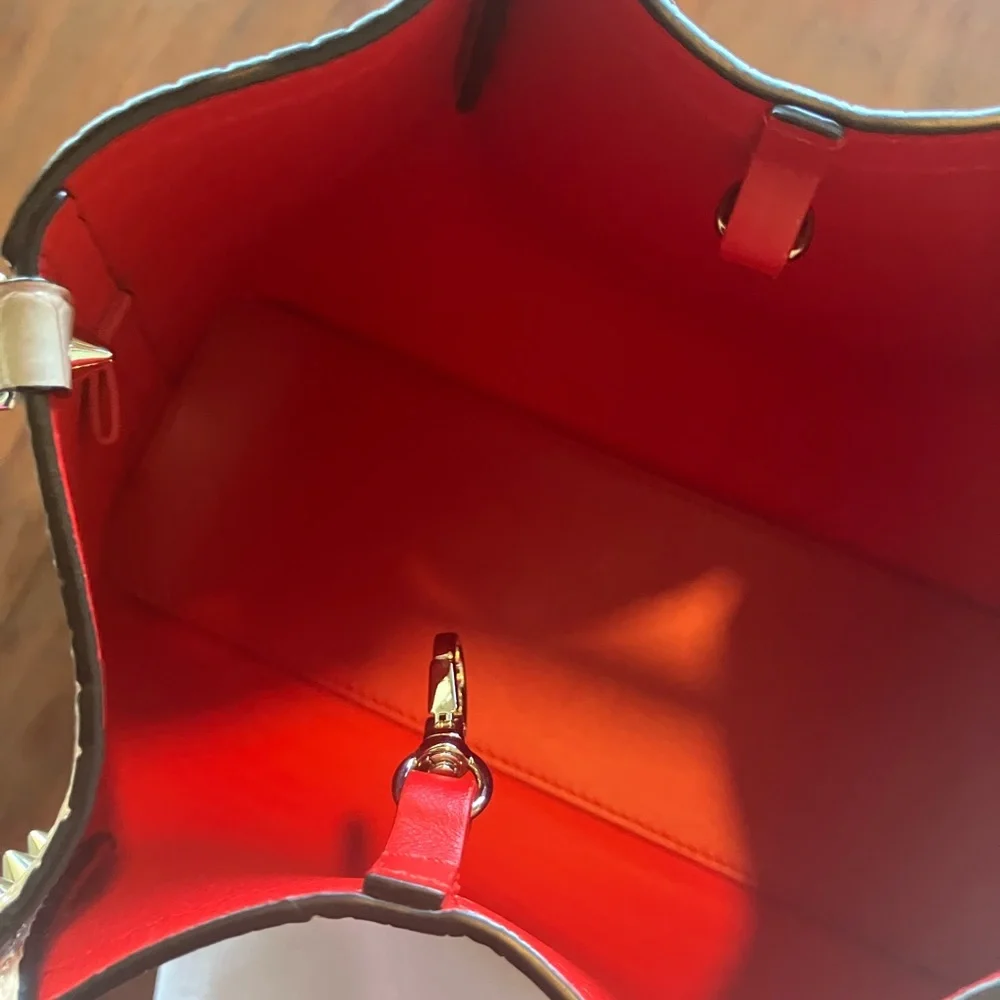 Christian Louboutin Beige Croc-Embossed mini tote LIKE NEW !